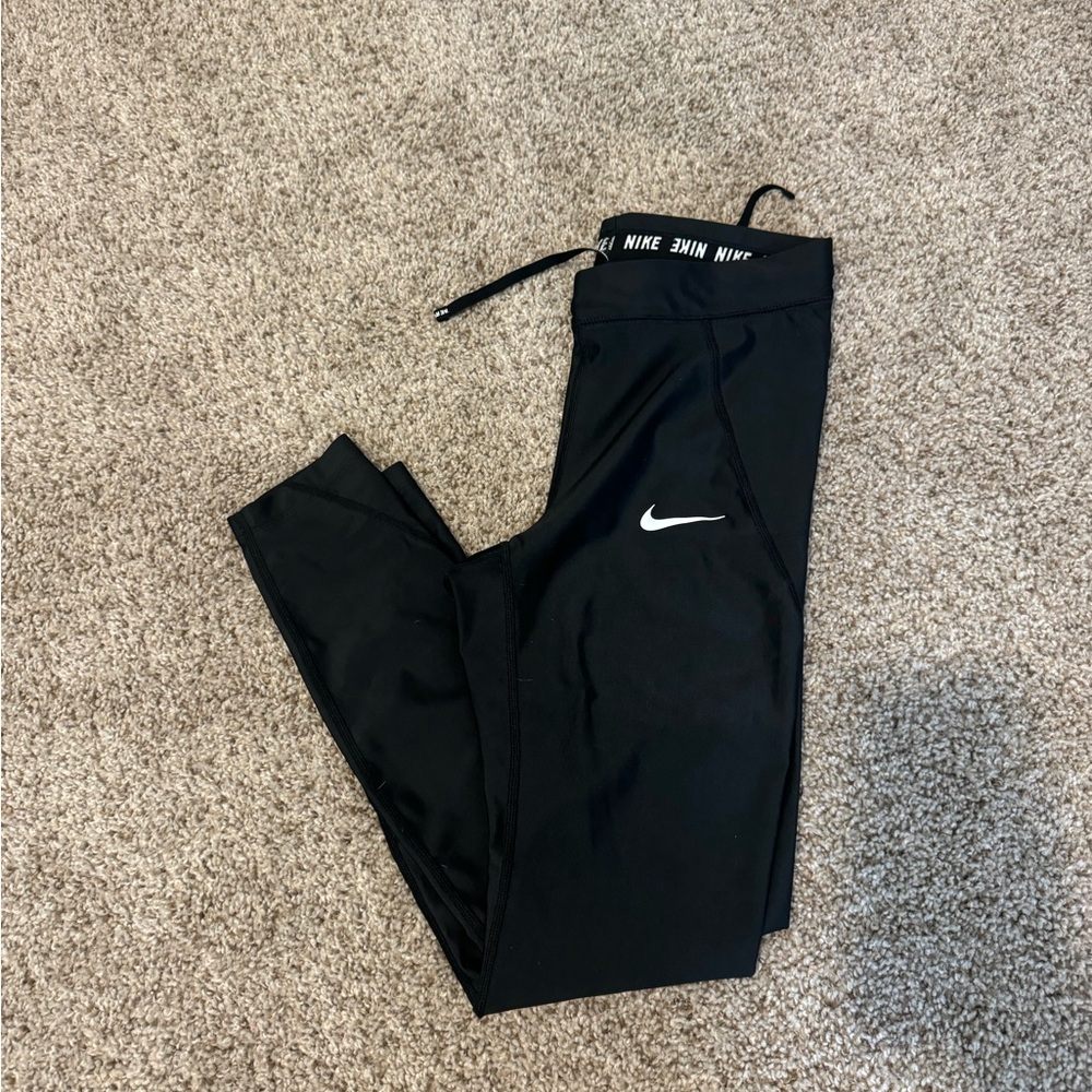 Nike Kids Black Sweatpants with White Logo